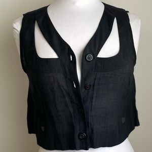 Ai For Ai Sleeveless Cut out Black Crop Top Medium
